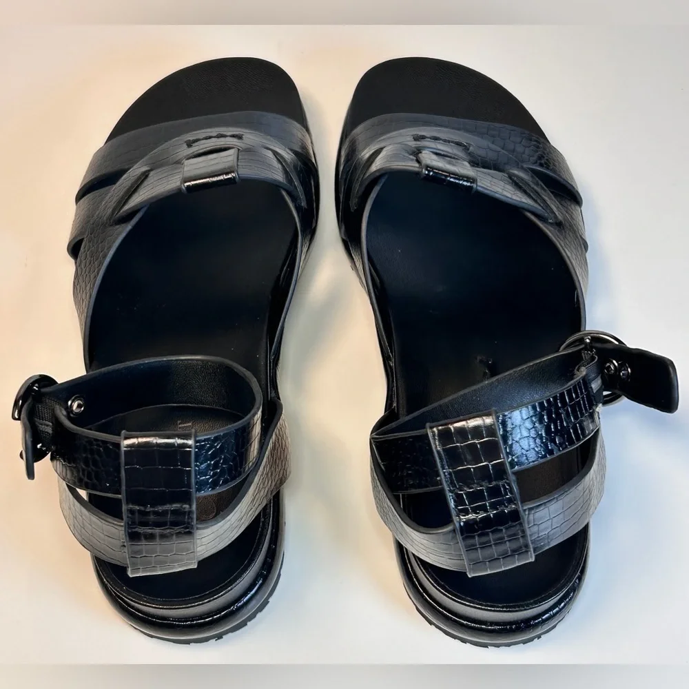 Naked Feet Limon Ankle Strap Sandal Black Leather Size 8.5 - Picture 6 of 8